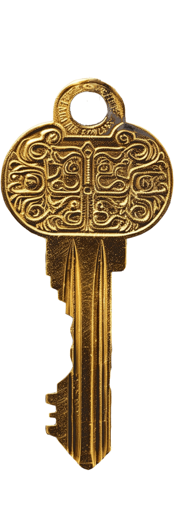 Golden house key